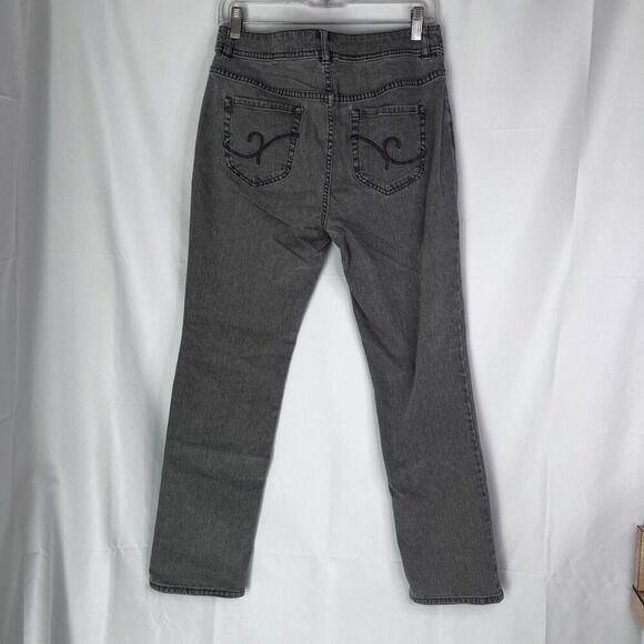 Chico's Additions Light Gray Denim Jeans Straight Leg 0.5 Short S/6 - Picture 2 of 9